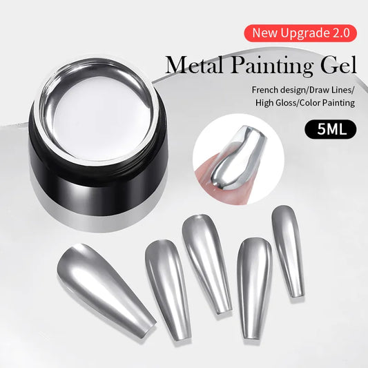 Metal Effect Drawing Gel Polish for UV Nail Art